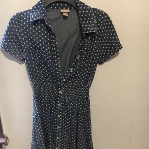 Jean dress with polka dots